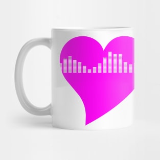 Pink Graphic Equalizer Heart Mug